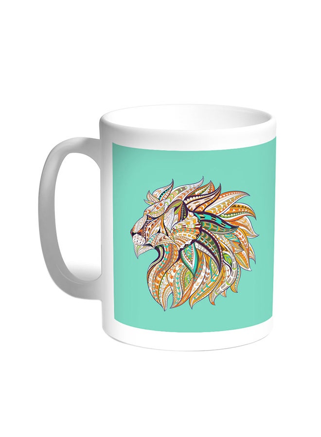 ديكالاك قدح قهوة برسم تجريدي لأسد أبيض