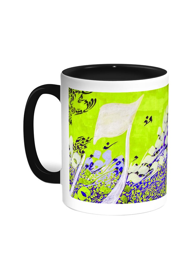 ديكالاك قدح قهوة برسم تجريدي أسود/ أبيض