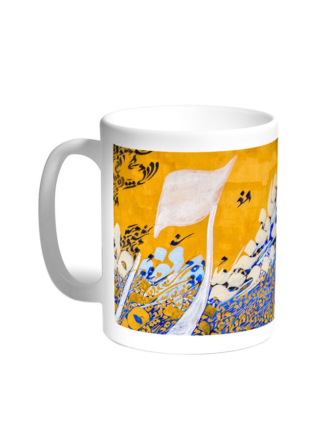 ديكالاك قدح قهوة برسم تجريدي أبيض