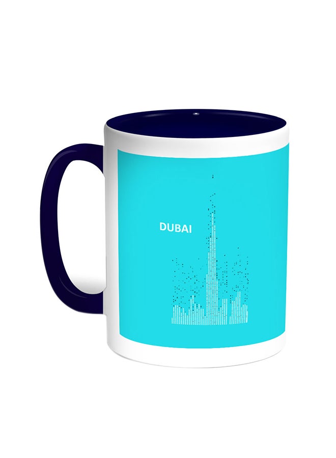 Decalac Abstract Drawing - Dubai Towers Printed Coffee Mug Blue/White 