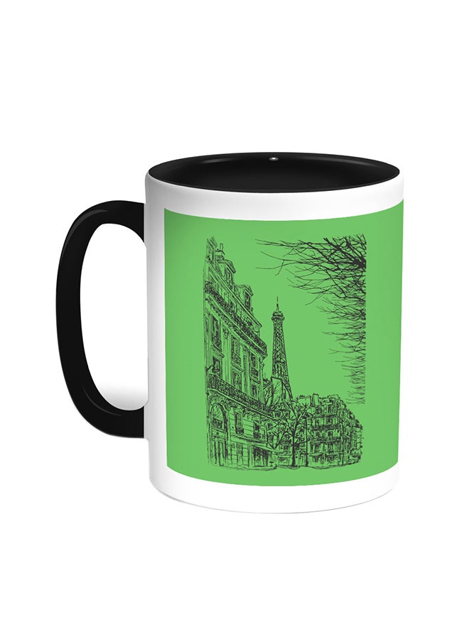 Decalac Abstract Drawing Of Paris Printed Coffee Mug Black/White