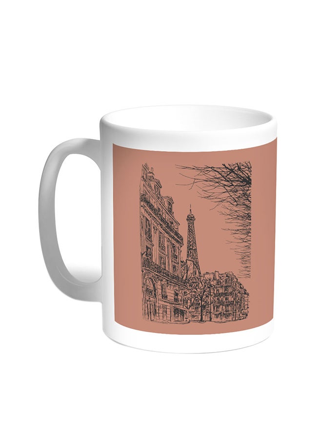 Decalac Abstract Drawing Of Paris Printed Coffee Mug White