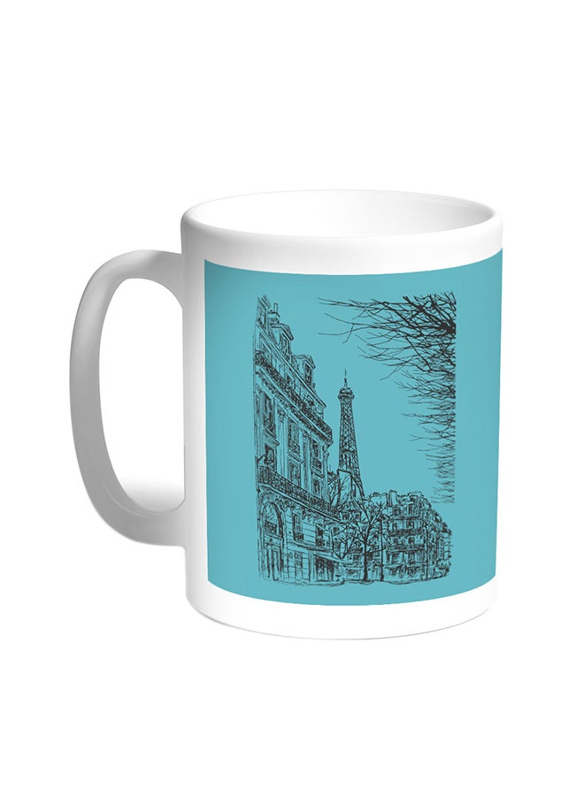Decalac Abstract Drawing Of Paris Printed Coffee Mug White