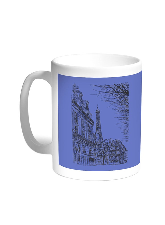 Decalac Abstract Drawing Of Paris Printed Coffee Mug White