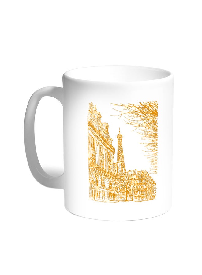 Decalac - Abstract Drawing Of Paris Printed Coffee Mug White - Image 1