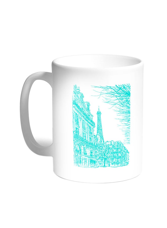 Decalac Abstract Drawing Of Paris Printed Coffee Mug White
