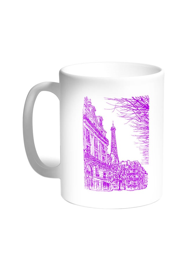 Decalac Abstract Drawing Of Paris Printed Coffee Mug White