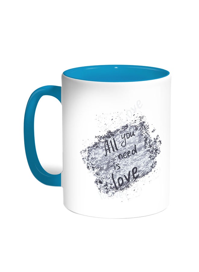 ديكالاك قدح قهوة - أول يو نيد إز لوف تركواز/أبيض