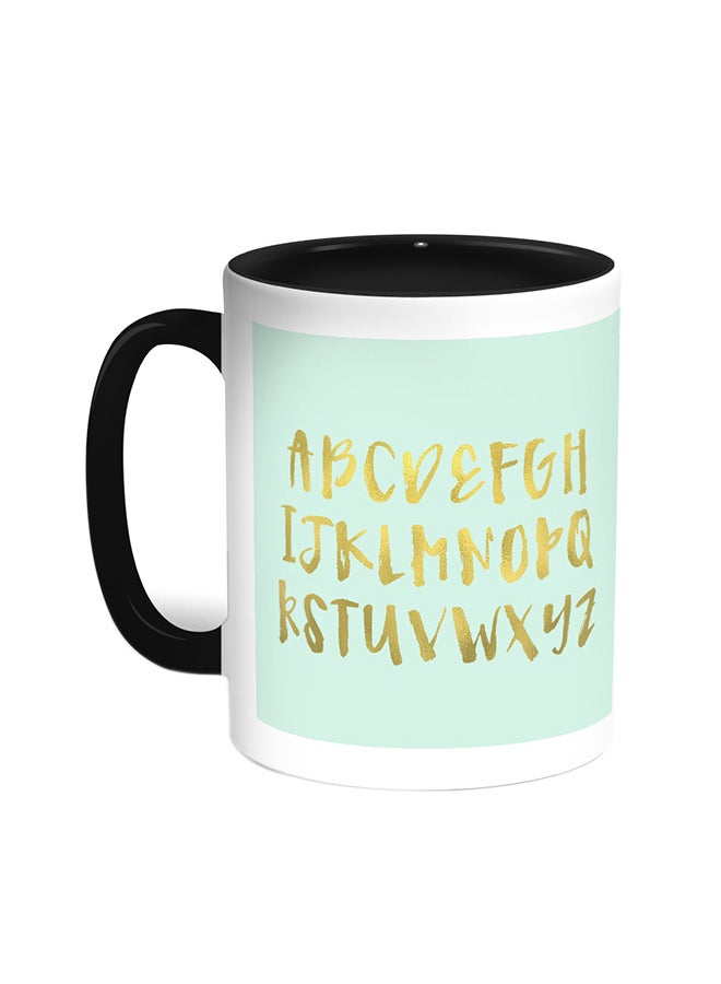 Alphabet Printed Coffee Mug Black/White