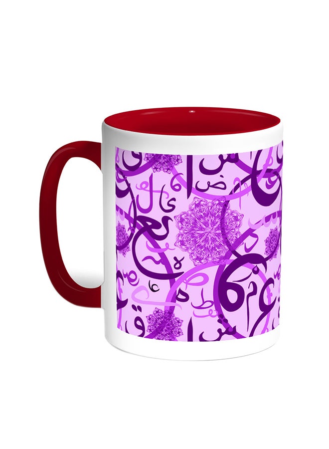 ديكالاك قدح قهوة - حروف عربية أحمر/أبيض