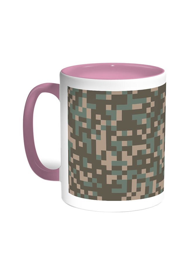 Army Clothing Printed Coffee Mug Pink/White