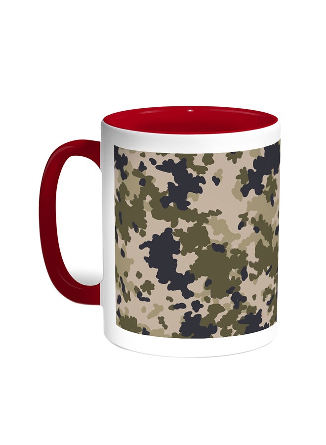 قدح قهوة - ملابس الجيش أحمر/أبيض