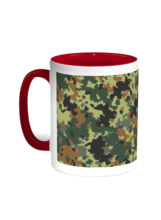 قدح قهوة - ملابس الجيش أحمر/أبيض