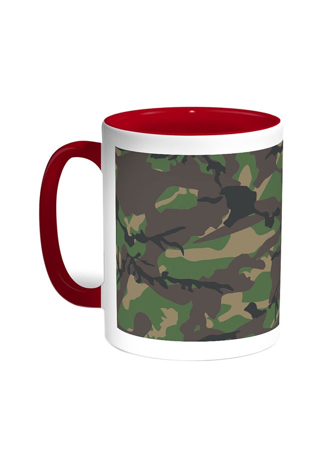 قدح قهوة - ملابس الجيش أحمر/أبيض