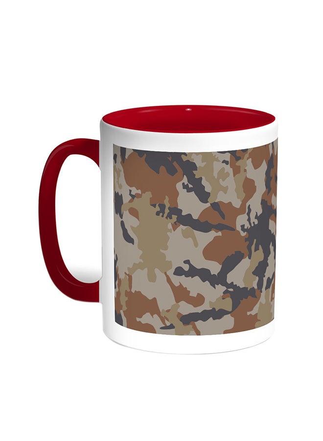 قدح قهوة - ملابس الجيش أحمر/أبيض