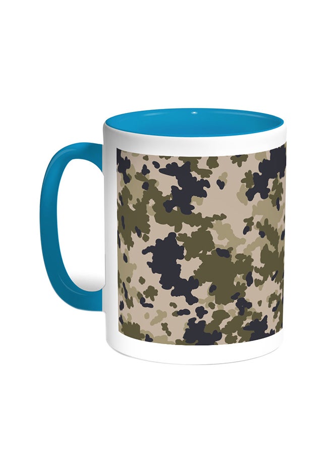 قدح قهوة - ملابس الجيش تركواز/أبيض