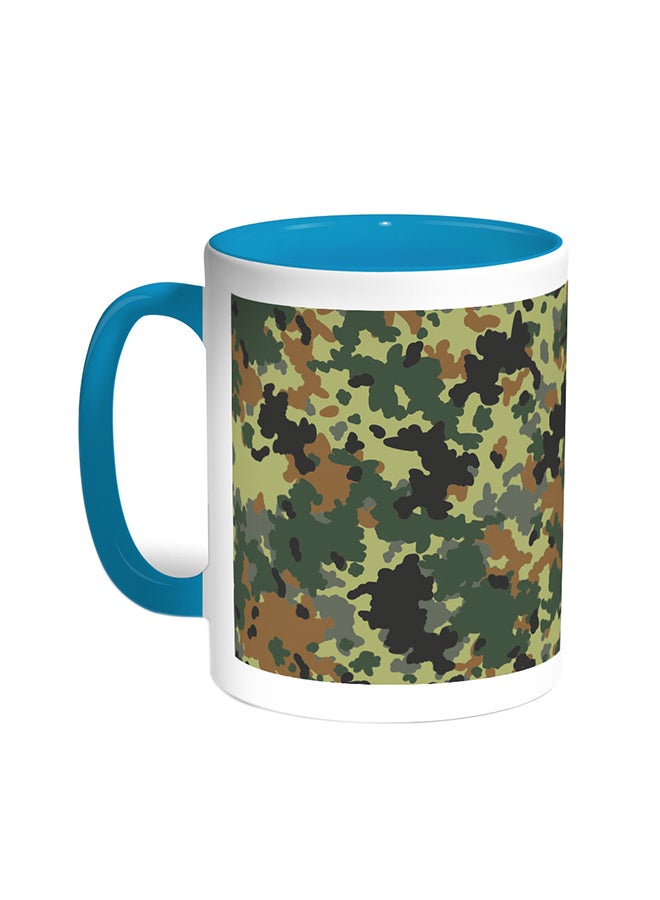 Army Clothing Printed Coffee Mug Turquoise/White
