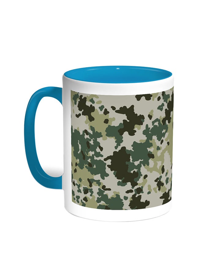 Army Clothing Printed Coffee Mug Turquoise/White
