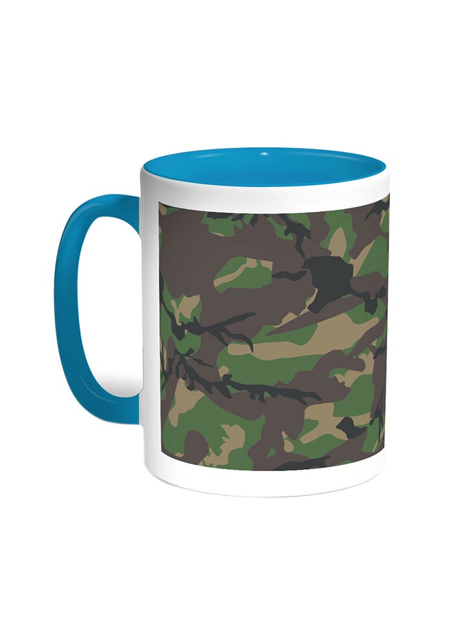 Army Clothing Printed Coffee Mug Turquoise/White