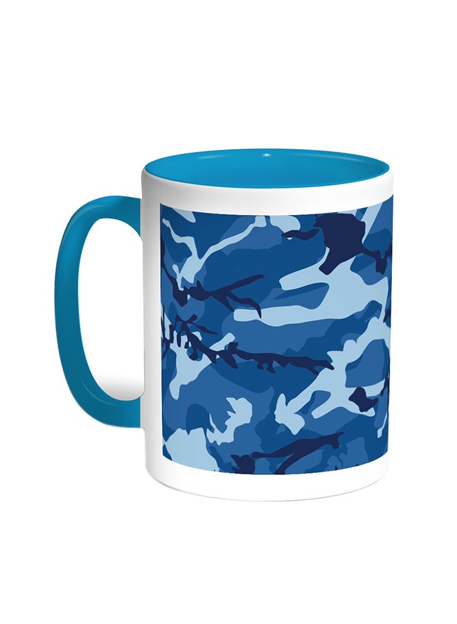 قدح قهوة - ملابس الجيش تركواز/أبيض