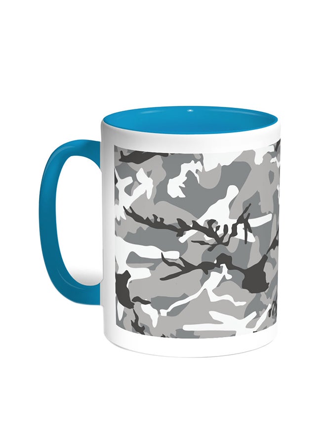 قدح قهوة - ملابس الجيش تركواز/أبيض