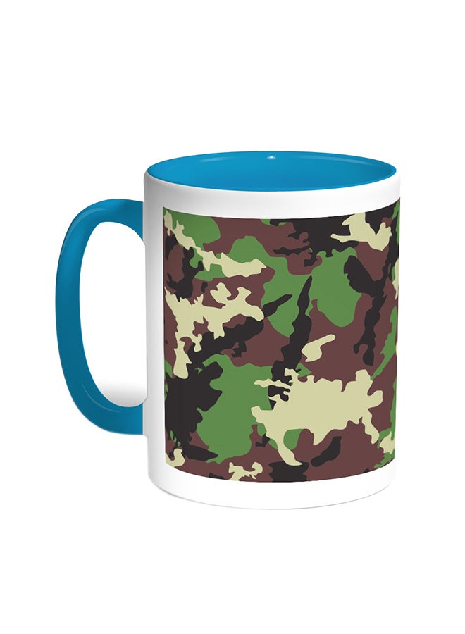Decalac Army Clothing Printed Coffee Mug Turquoise/White