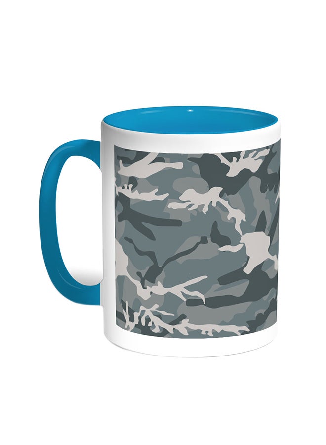 Decalac Army Clothing Printed Coffee Mug Turquoise/White