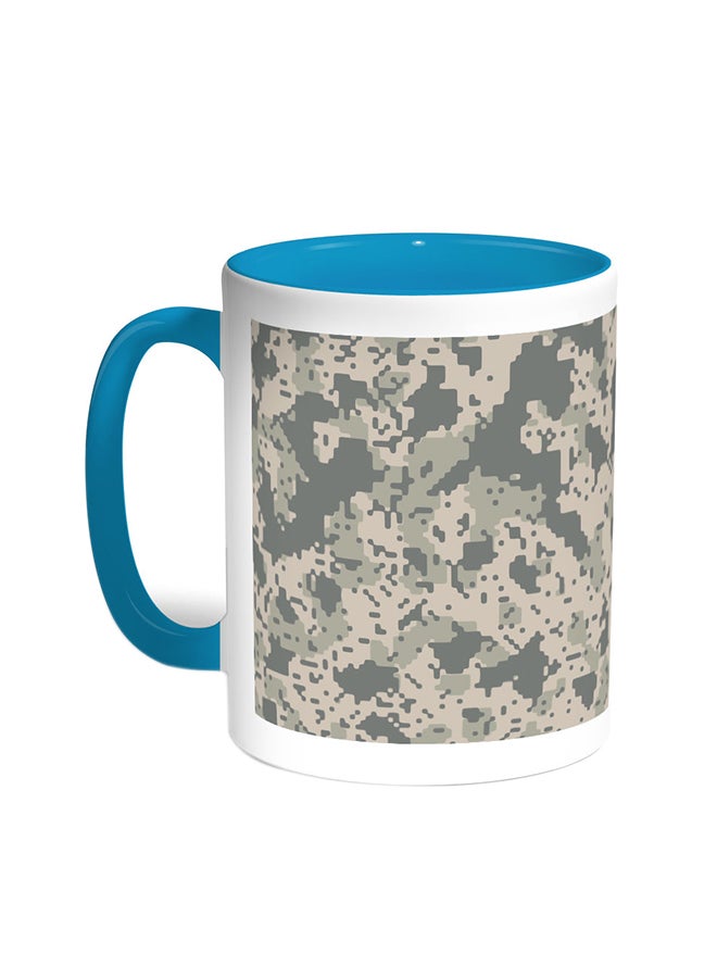 قدح قهوة - ملابس الجيش تركواز/أبيض