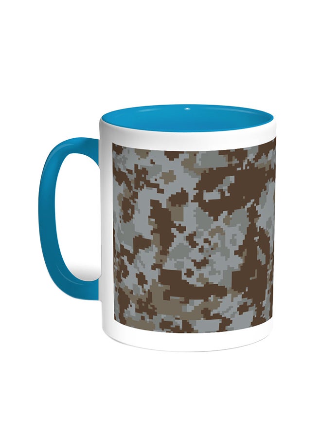 Army Clothing Printed Coffee Mug Turquoise/White