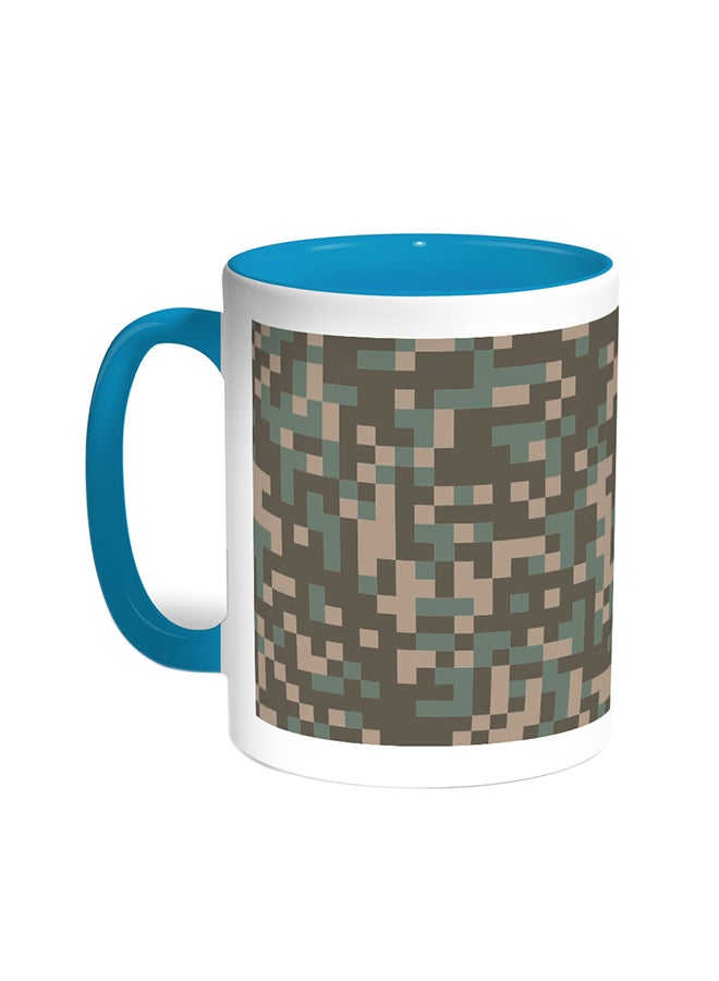 Decalac Army Clothing Printed Coffee Mug Turquoise/White