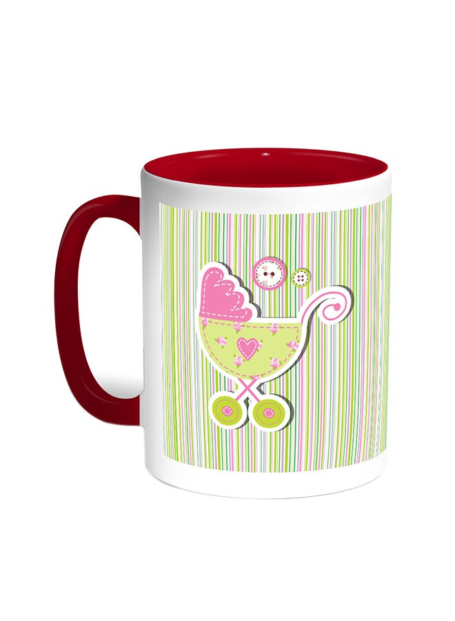 قدح قهوة - سيارة الطفل أحمر/أبيض