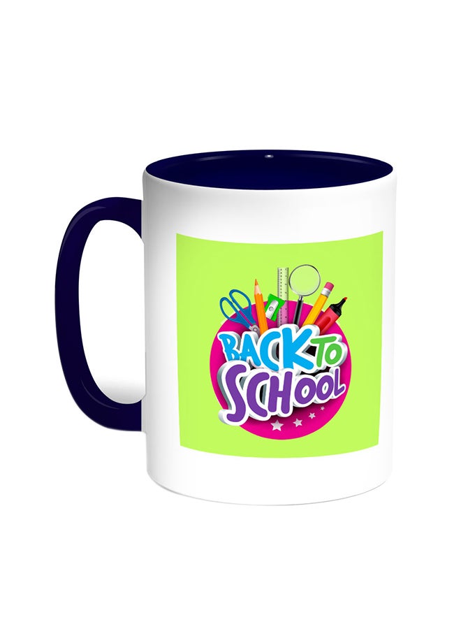 Decalac Back To School Printed Coffee Mug Blue/White