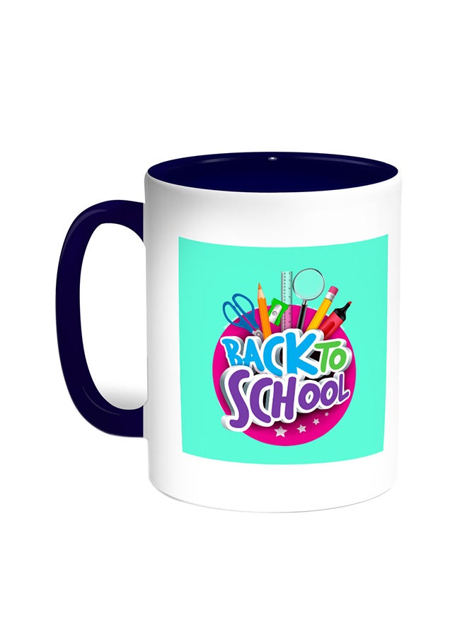 Decalac Back To School Printed Coffee Mug Blue/White