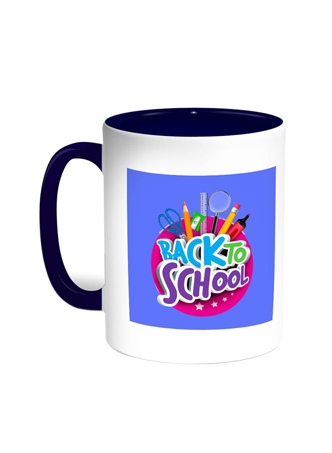Decalac Back To School Printed Coffee Mug Blue/White
