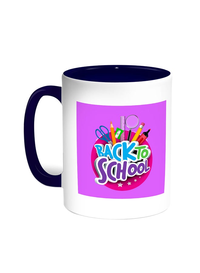 Decalac Back To School Printed Coffee Mug Blue/White