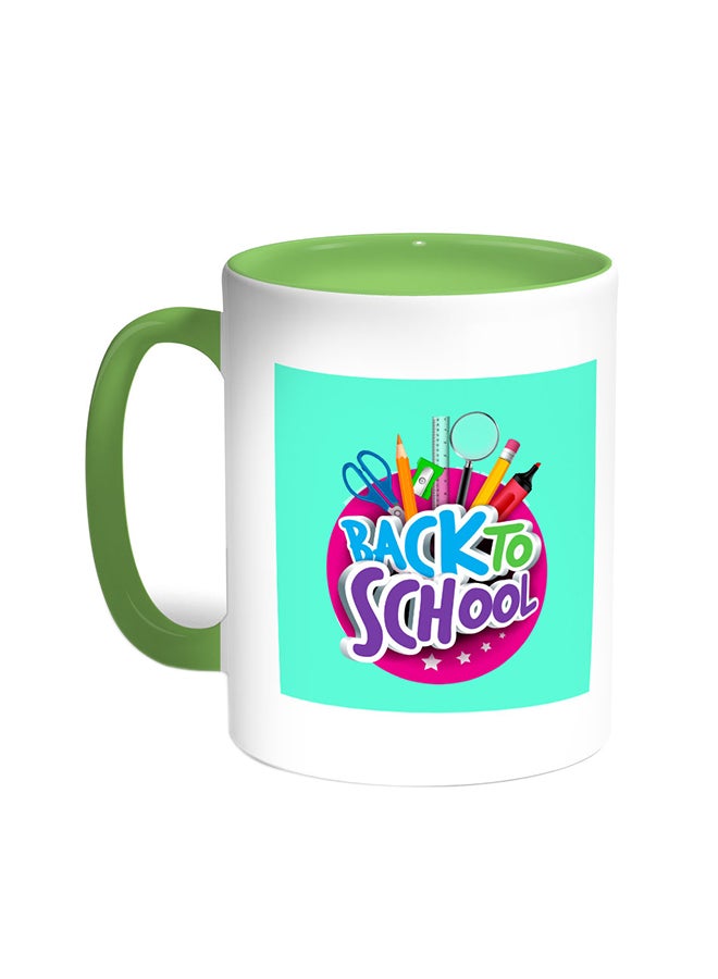 Decalac Back To School Printed Coffee Mug Green/White