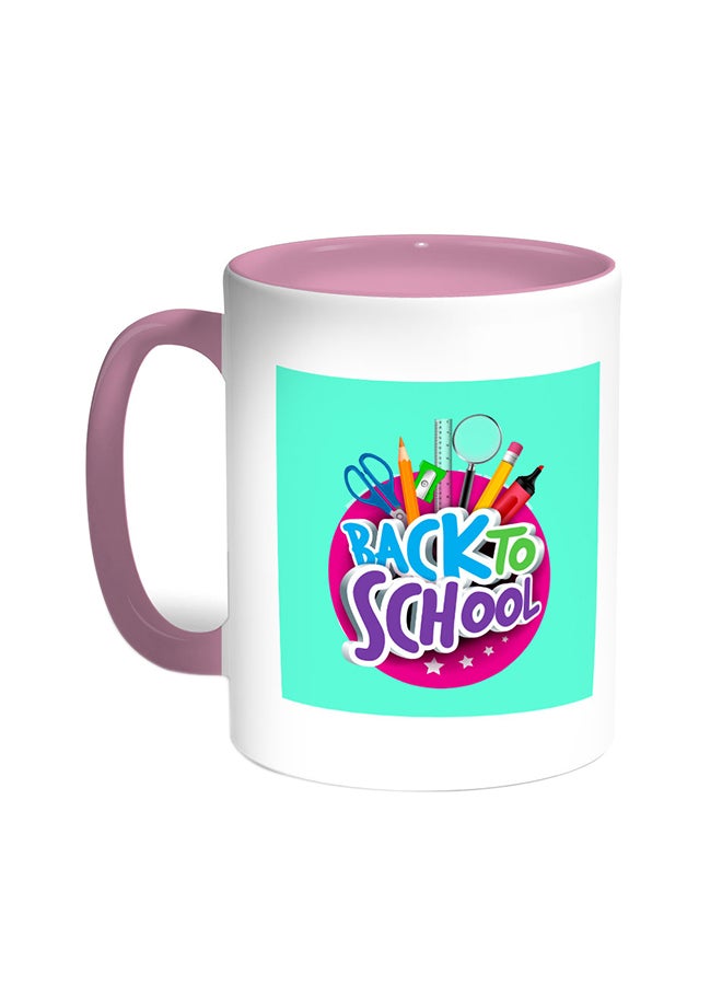 Decalac Back To School Printed Coffee Mug Pink/White
