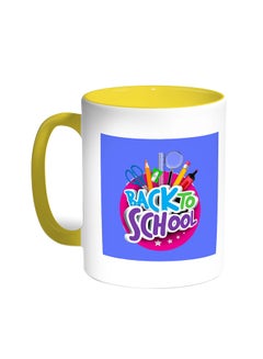 Decalac Back To School Printed Coffee Mug Yellow/White 