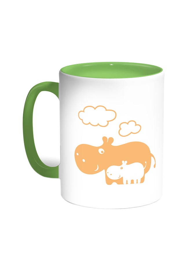 Decalac Be A Friend Of Your Child Printed Coffee Mug Green/White 