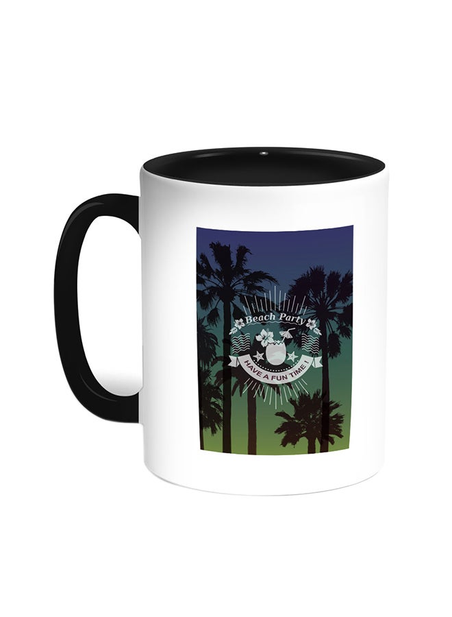 Decalac Beach Party Printed Coffee Mug Black/White
