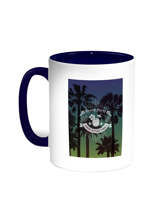 Decalac Beach Party Printed Coffee Mug Blue/White