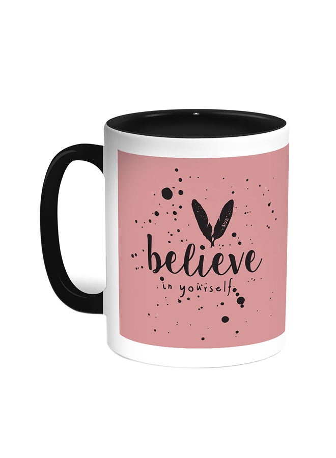 ديكالاك قدح قهوة - بيليف إن يورسيلف أسود/ أبيض