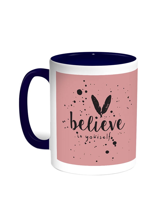 ديكالاك قدح قهوة - بيليف إن يورسيلف أزرق/ أبيض