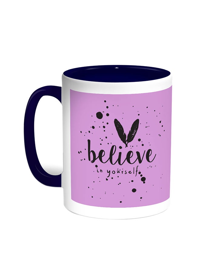 ديكالاك قدح قهوة - بيليف إن يورسيلف أزرق/ أبيض