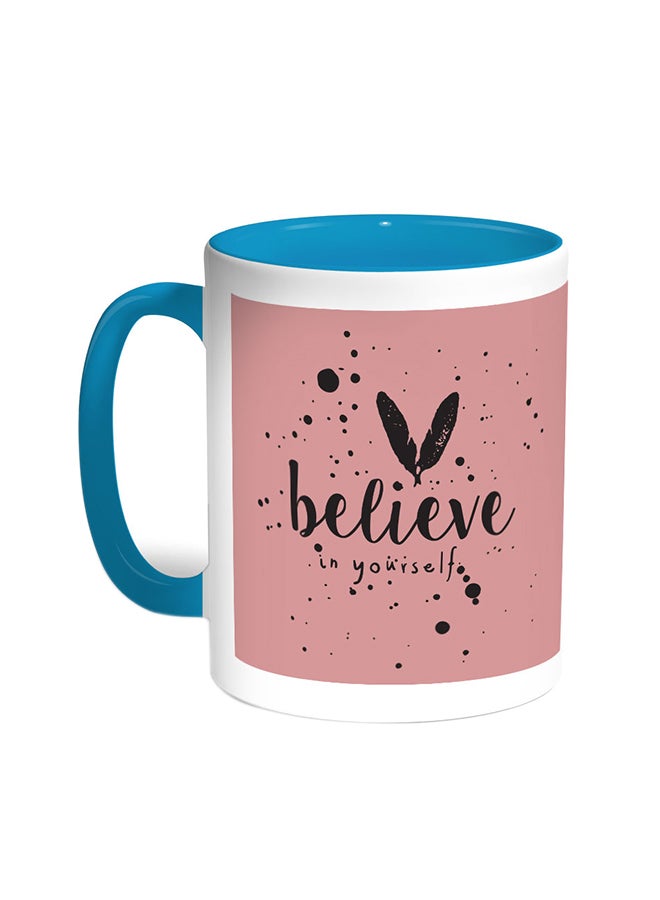 قدح قهوة - بيليف إن يورسيلف تركواز/أبيض