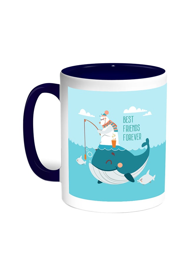 Decalac Best Friends Forever Printed Coffee Mug Blue/White