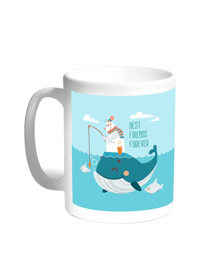 ديكالاك قدح قهوة مزين بعبارة بيست فريندز فوريفر أبيض