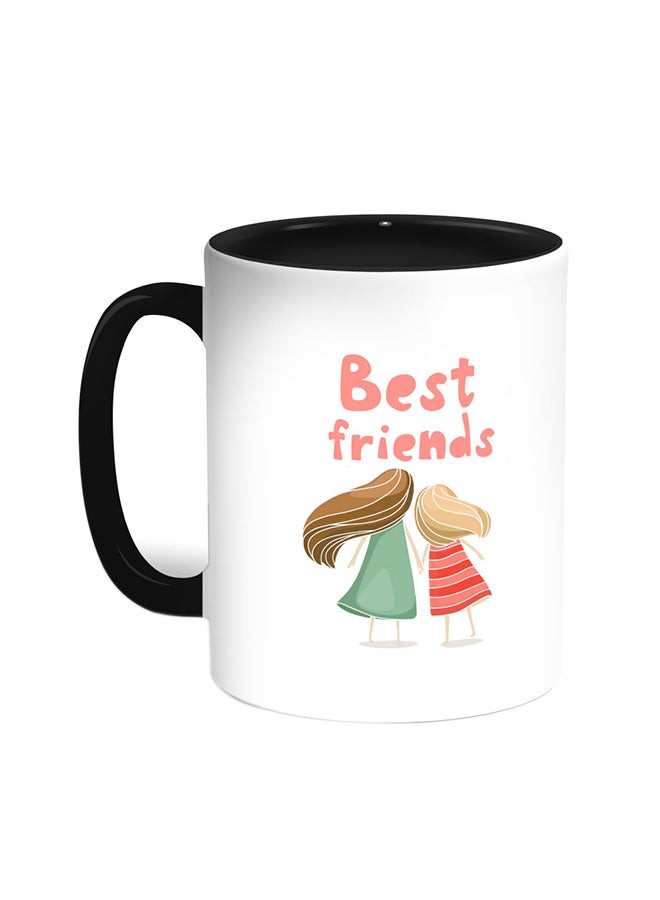 Decalac - Best Friends Printed Coffee Mug Black/White - Image 1