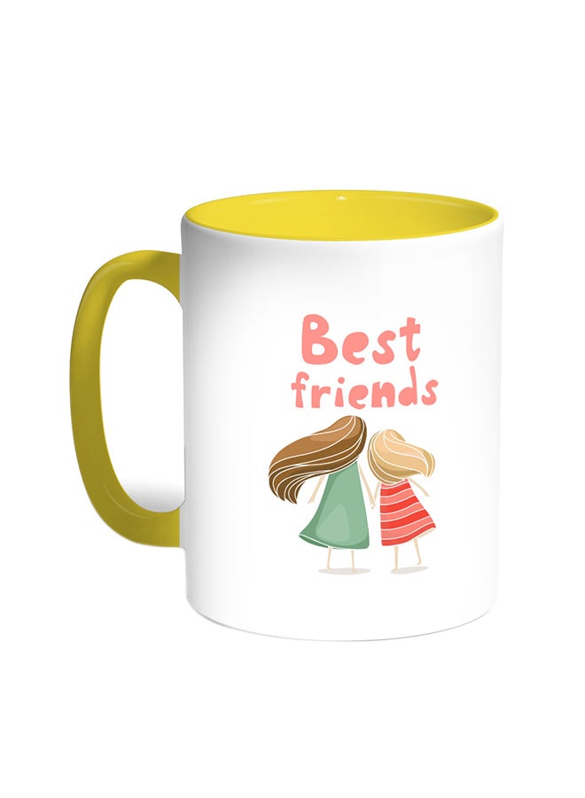 Decalac Best Friends Printed Coffee Mug Yellow/White