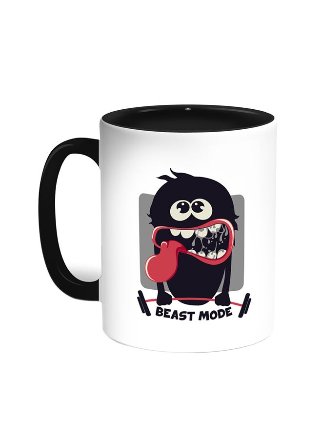 Decalac Beast Mode Printed Coffee Mug Black/White